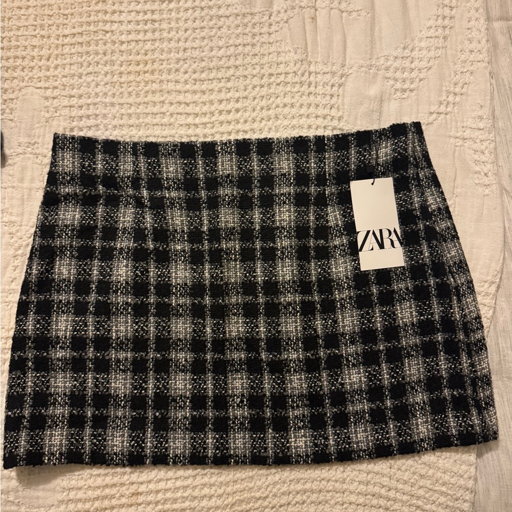 Zara plaid mini skirt